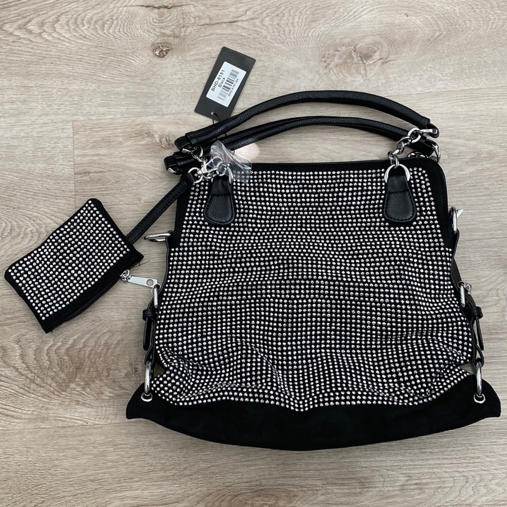 Rhinestone Covered Accessorized Tote